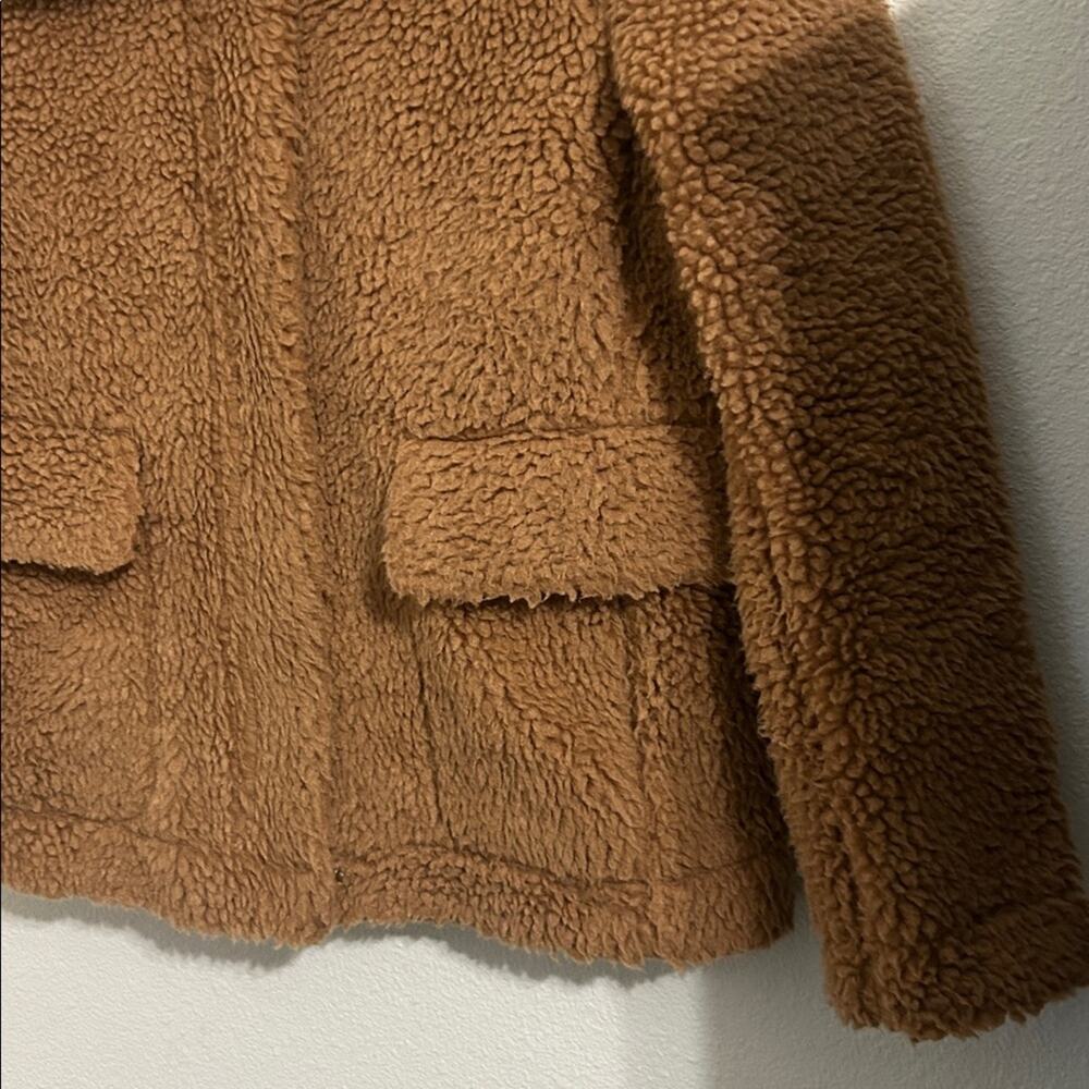 Talbots Faux Shearling Teddy Coat brown size XS - Picture 6 of 10